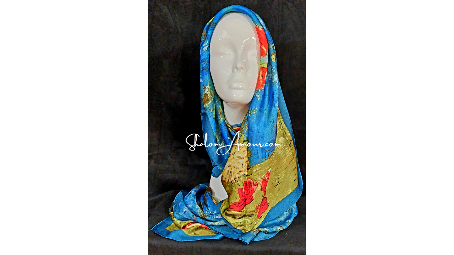 Ameena Silk Women's Scarf  Accessories.  Gift for her.  Unique Gift For Woman.